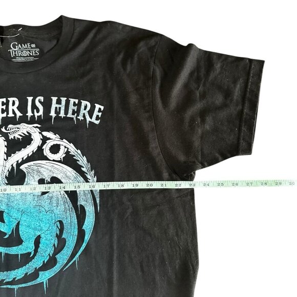 GAME OF THRONES "Winter Is Here" Dragon Graphic Black Short Sleeve T-Shirt XL - Picture 4 of 5